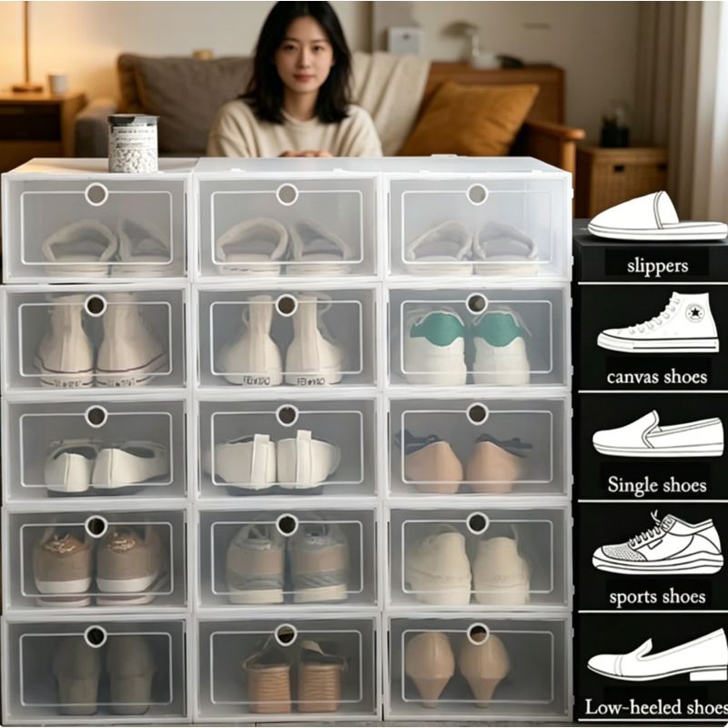 Shoe Box Display - 6 Caixas Organizadoras Transparentes para Calçados