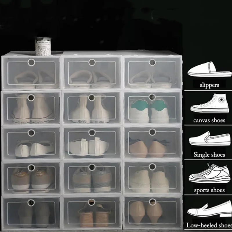 Pacote com 6 caixas transparen - Shoe Box Display avaliação e preço